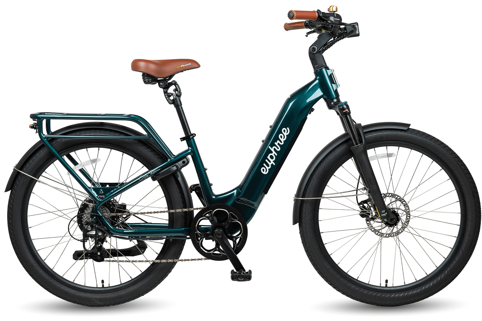 City Robin X+ Emerald Green step-thru electric bike